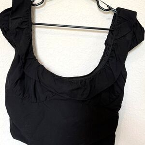 Zara Women's Black Crop-top Sz M NWT